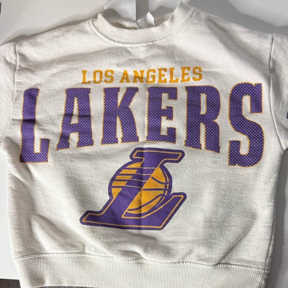 Zara Kids White Sweater with Purple and Yellow Print
